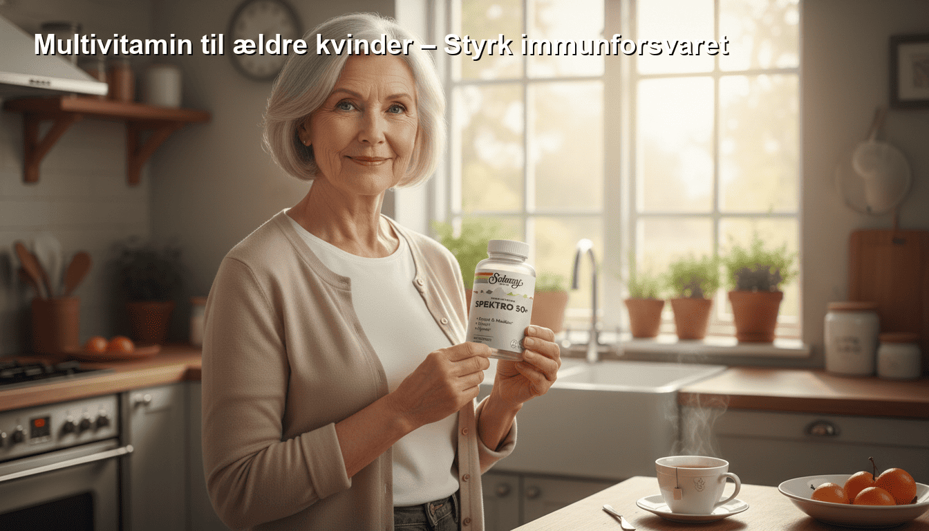 Multivitamin til ældre kvinder, der styrker immunforsvaret - kosttilskud for velvære.