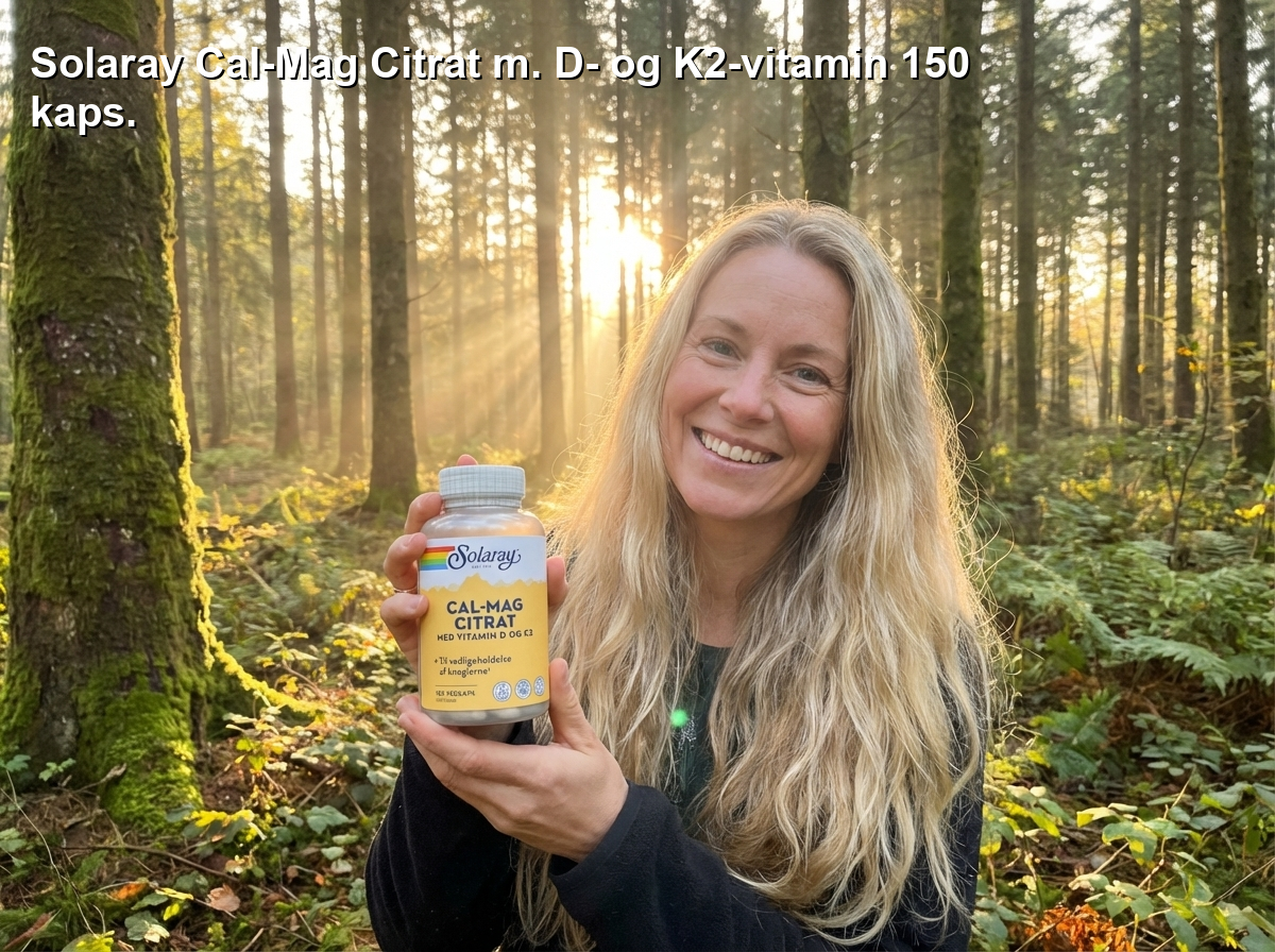 Solaray Cal-Mag Citrat m. D- og K2-vitamin 150 kaps.